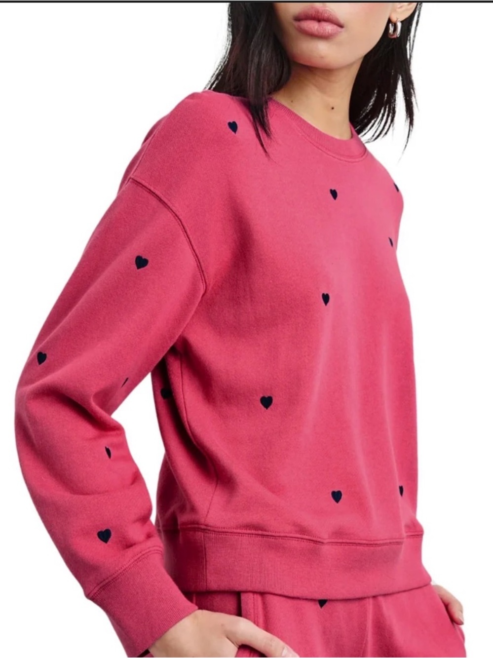 Rails Ramona Pink Midnight Hearts Sweatshirt Size S